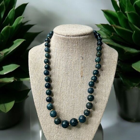 Vintage Strand Handmade Ocean Jasper Gemstone Beaded Necklace 18” Beautiful - Picture 6 of 10